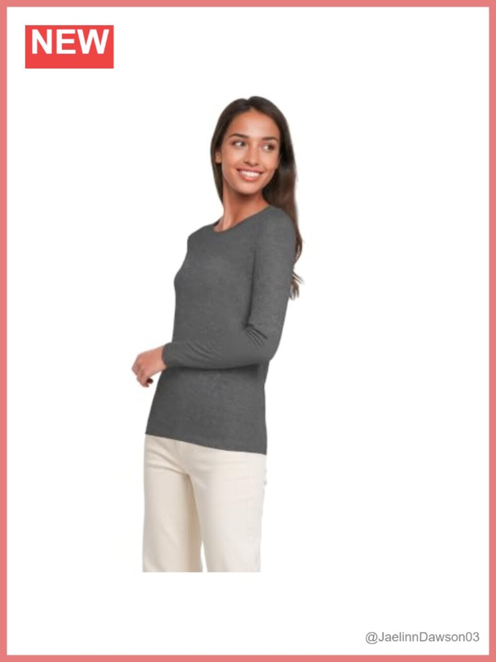 Supima Cotton Long Sleeve Crew Neck Tee Relaxed Fit Tunic Top Layer